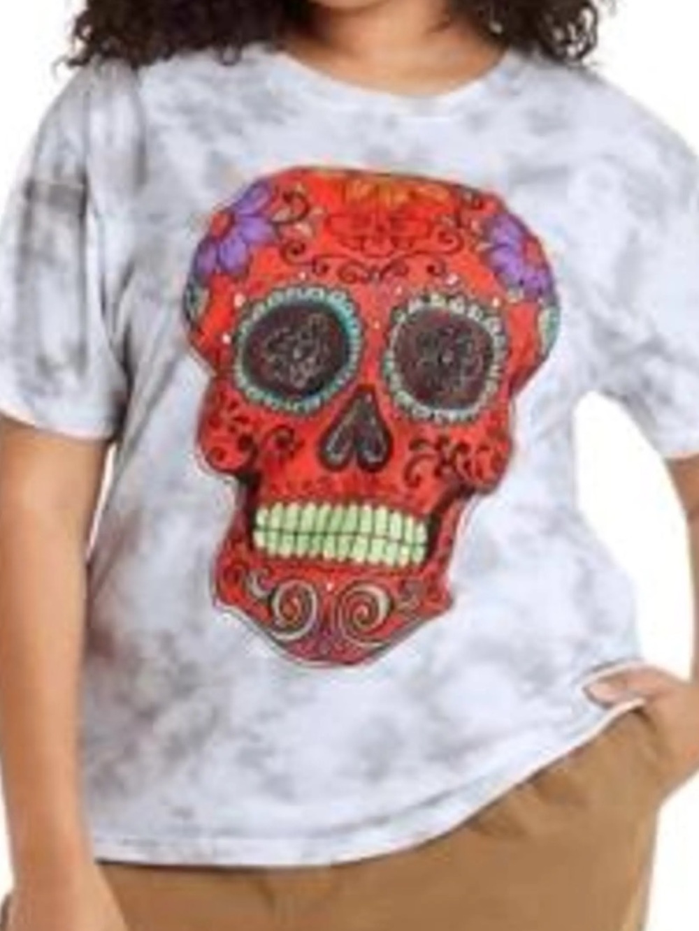 Fosforos Galileo Tie-Dye T-Shirt with Skull Graphic 11